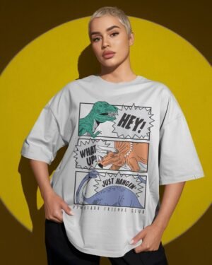 Comic Dinosaur Oversized Standard T-Shirt