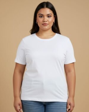 Solid Women Classic Crew Plus Size