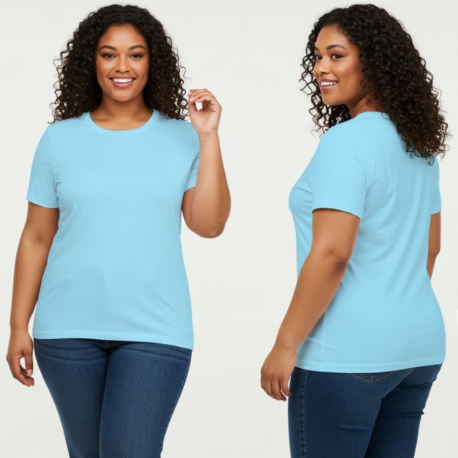 Women Model Front & Back Baby Blue
