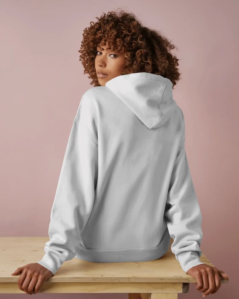 Women Oversized Hoodie back white