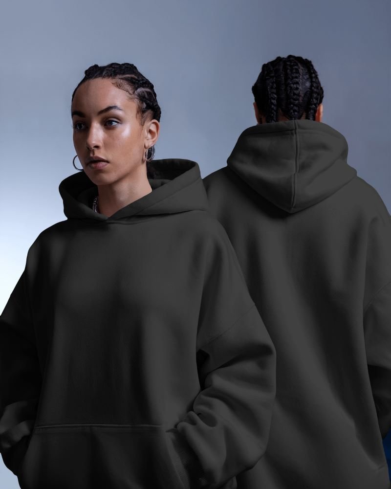 Women Oversized Hoodie dual black