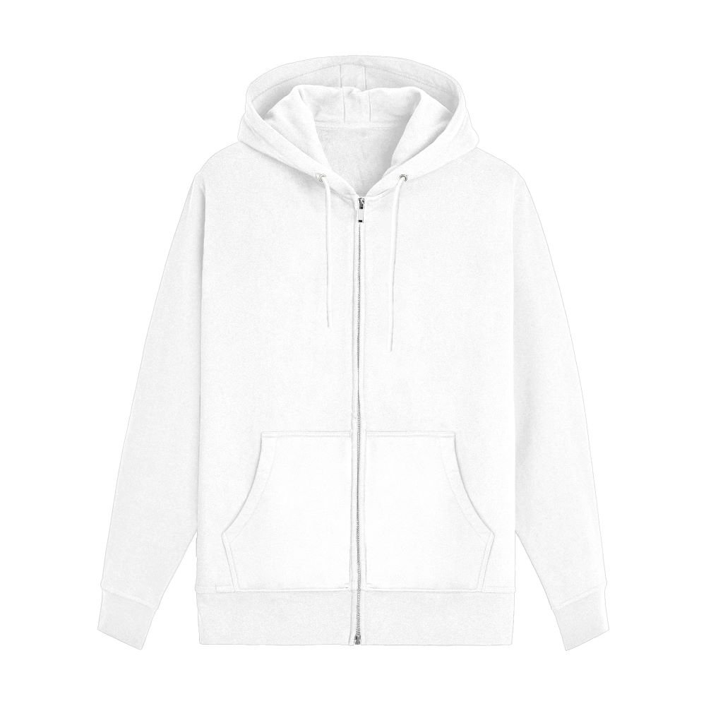 Zip Hoodie mock up white front