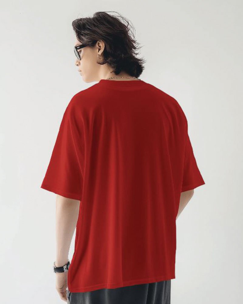 men Oversized clasic model back red