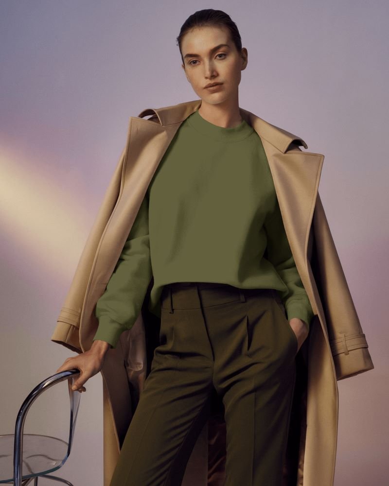 model Sweatshirt jacket olive