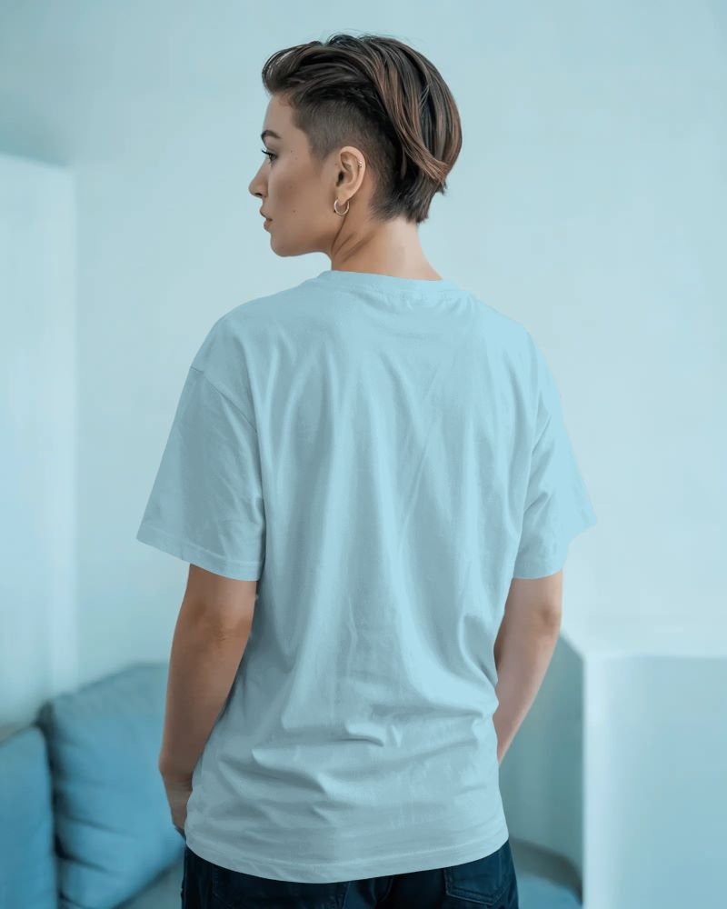 women Oversized clasic model back babyblue