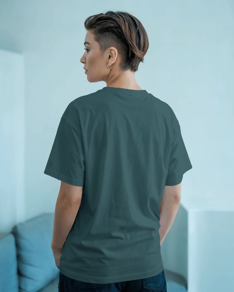 women Oversized clasic model back petrol blue