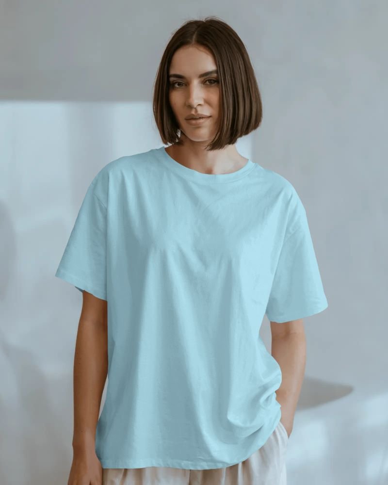 women Oversized clasic model full babyblue