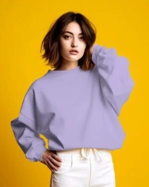 Solid Women Oversized Sweatshirt